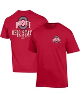 Men's Champion Scarlet Ohio State Buckeyes Team Stack 2-Hit T-shirt