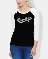 Women's Raglan Word Art Brooklyn Neighborhoods T-shirt