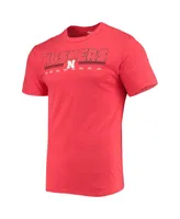 Men's Concepts Sport Heathered Charcoal, Scarlet Nebraska Huskers Meter T-shirt and Pants Sleep Set