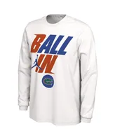 Men's Jordan White Florida Gators Ball In Bench Long Sleeve T-shirt