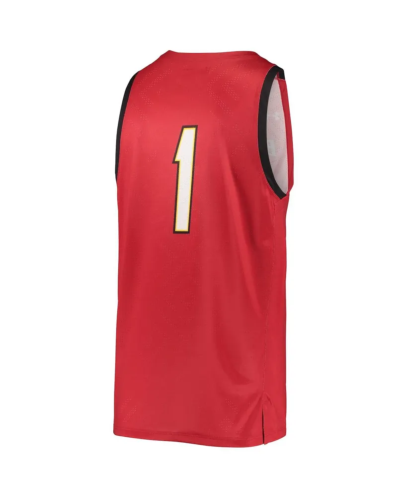 Men's Under Armour #1 Red Maryland Terrapins College Replica Basketball Jersey