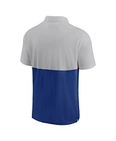 Men's Nike Silver, Royal Chicago Cubs Team Baseline Striped Performance Polo Shirt