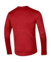 Men's Under Armour Red Wisconsin Badgers 2021 Sideline Training Performance Long Sleeve T-shirt