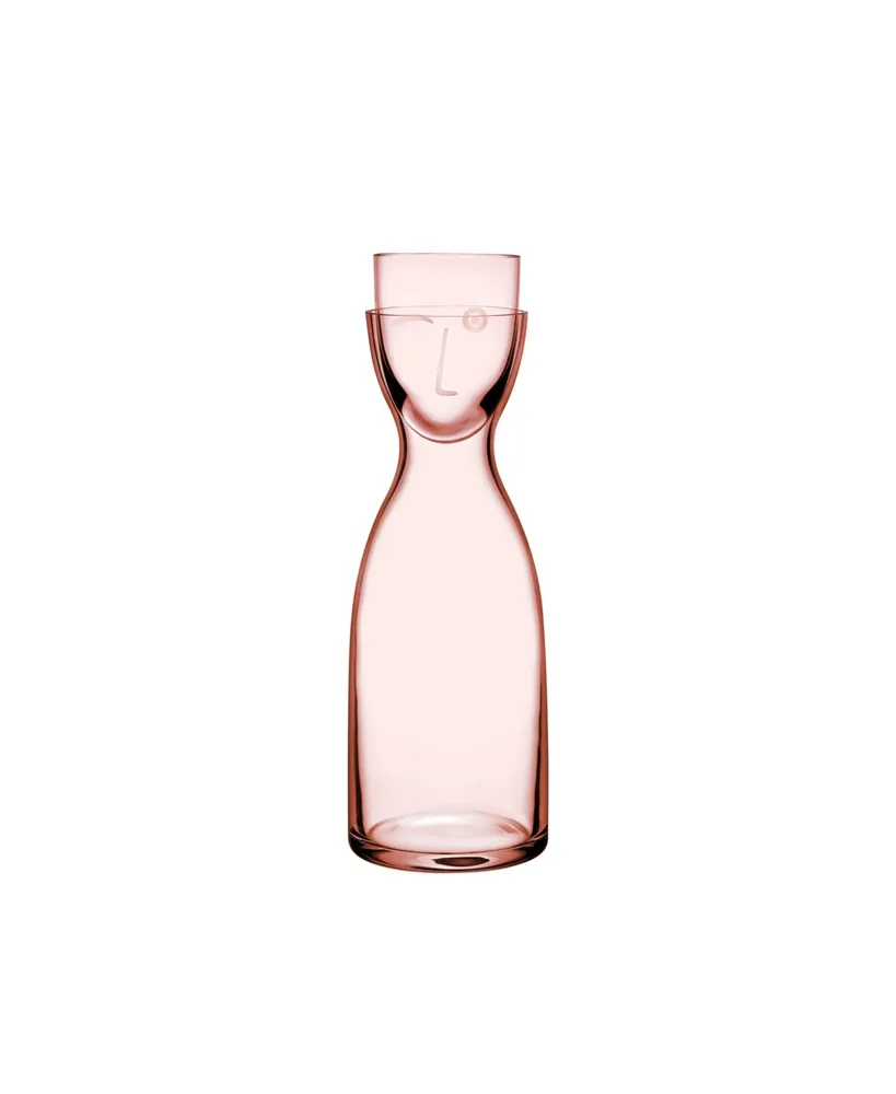 Nude Glass Tall Dusty Rose Mr. and Mrs. Night Set