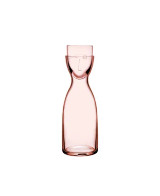 Nude Glass Tall Dusty Rose Mr. and Mrs. Night Set