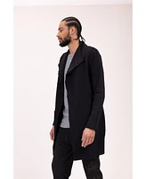 Ron Tomson Men's Modern Asymmetrical Raw Edge Rebel Cardigan Sweater