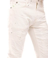 Ron Tomson Men's Modern Painted Denim Jeans