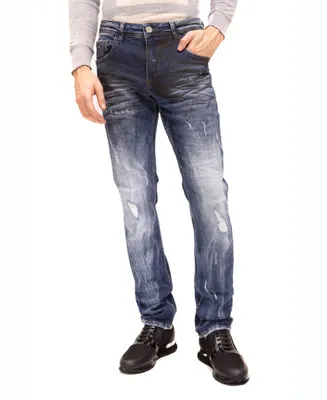 Ron Tomson Men's Modern Oiled Denim Jeans
