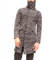 Ron Tomson Men's Modern Hooded Long Knit Sweater