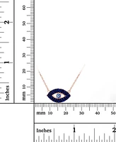 Cubic Zirconia & Enamel Evil Eye Pendant Necklace 14k Rose Gold-Plated Sterling Silver, 16" + 1" extender