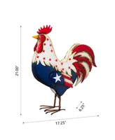 Glitzhome Patriotic Rooster Porch Decor