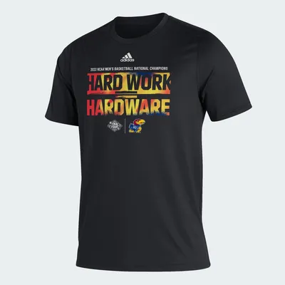 adidas Men's Black Kansas Jayhawks 2022 Ncaa Basketball Tournament March Madness National Champions T-Shirt