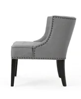 Adelina Contemporary Nailhead Trim Upholstered Accent Chair