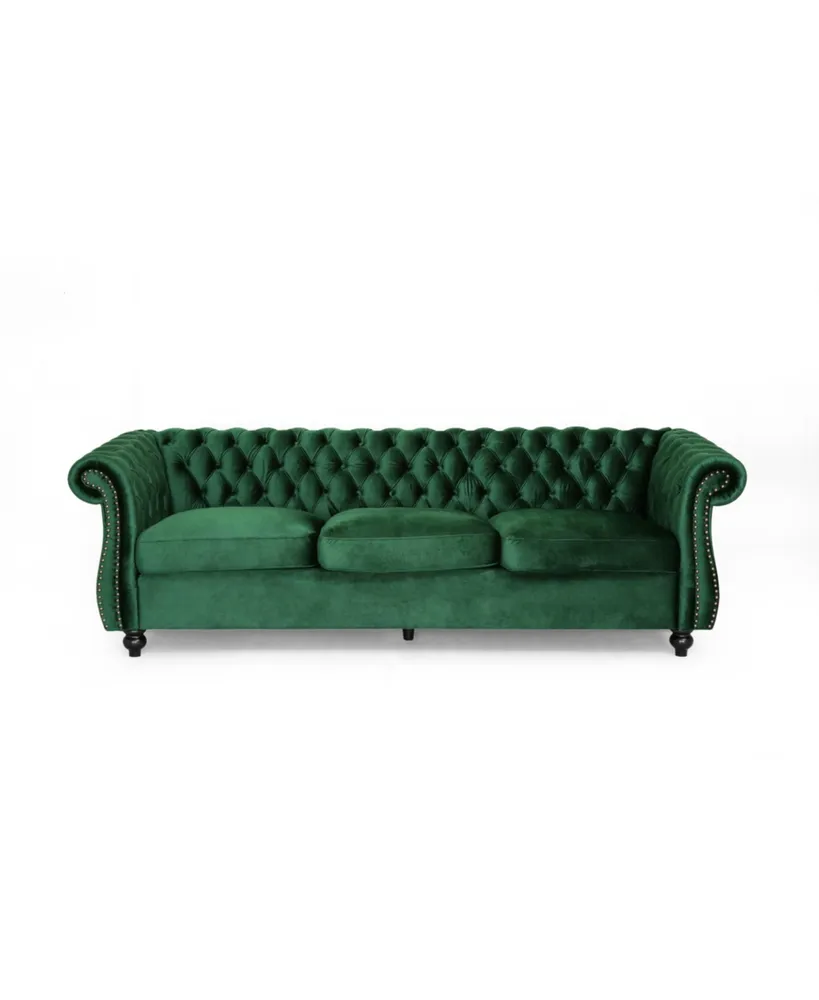 Somerville Chesterfield Tufted Jewel Toned Sofa with Scroll Arms