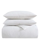 Vera Wang Solid Textured Pleats 3-Pc. Duvet Cover Set
