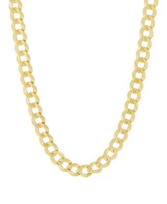 Concave Curb Link 20" Chain Necklace in 14k Gold-Plated Sterling Silver