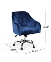 Channeled Glam Velvet Home Office Chair with Swivel Base