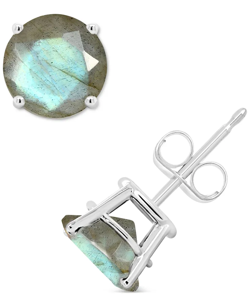 Labradorite Stud Earrings 14k Gold (Also Onyx)