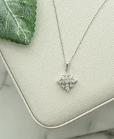 Diamond Cluster 18" Pendant Necklace (1/10 ct. t.w.) in Sterling Silver, Created for Macy's