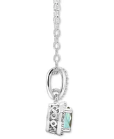 Cultured Freshwater Pearl & Diamond Accent 18" Pendant Necklace Sterling Silver (Also Onyx, Turquoise, Labradorite)