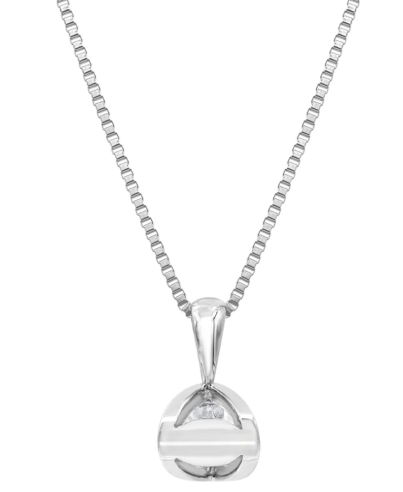 Diamond Solitaire 18" Pendant Necklace (3/8 ct. t.w.) in 14k White Gold