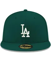 Men's New Era Green Los Angeles Dodgers Logo White 59FIFTY Fitted Hat