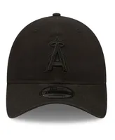 Men's New Era Los Angeles Angels Black On Black Core Classic 2.0 9Twenty Adjustable Hat