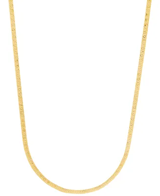 Herringbone Link Chain Necklace in 10k Gold, 16" + 2" extender