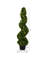 Vickerman 3' Artificial Potted Boxwood Spiral Tree