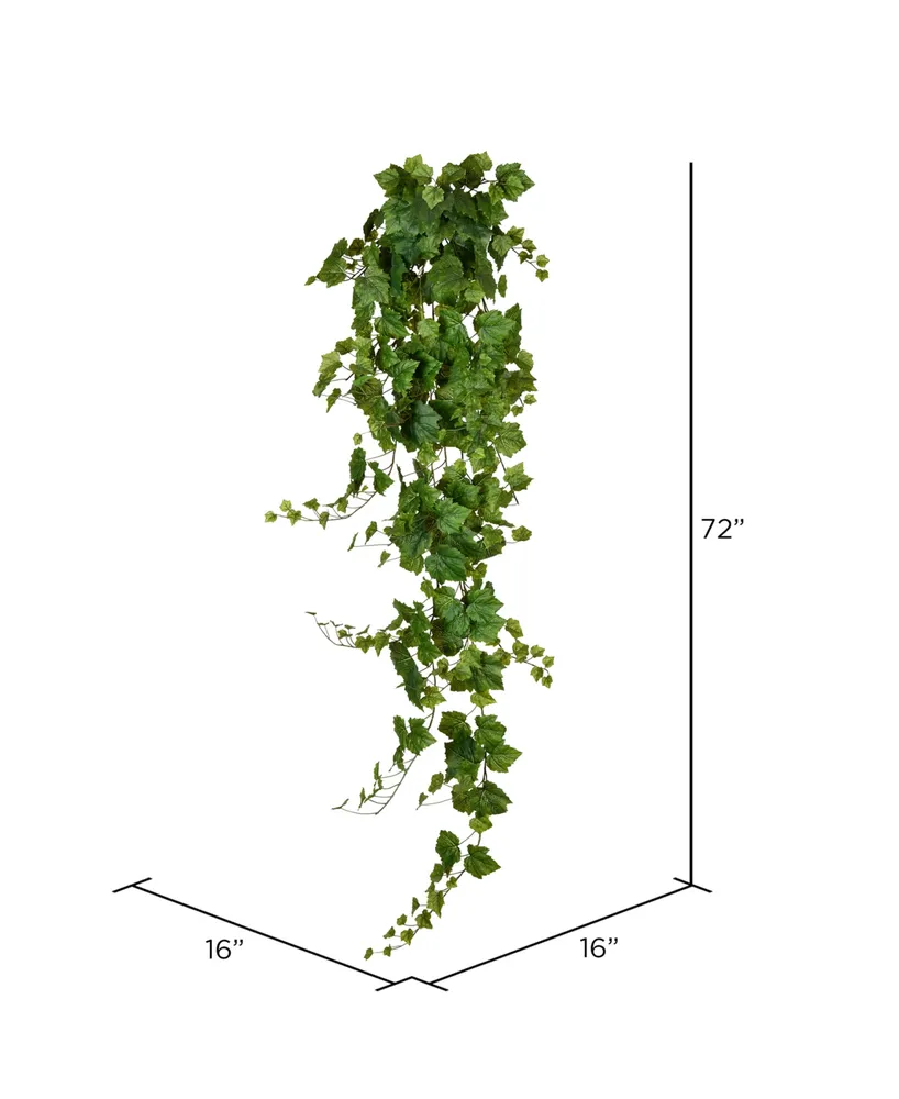 Vickerman 6' Artificial Grape Leaf Ivy Hanging Bush