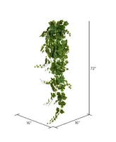 Vickerman 6' Artificial Grape Leaf Ivy Hanging Bush