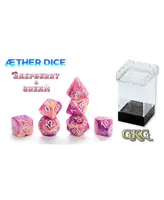 Aether Raspberry and Cream Dice Set, 8 Pieces