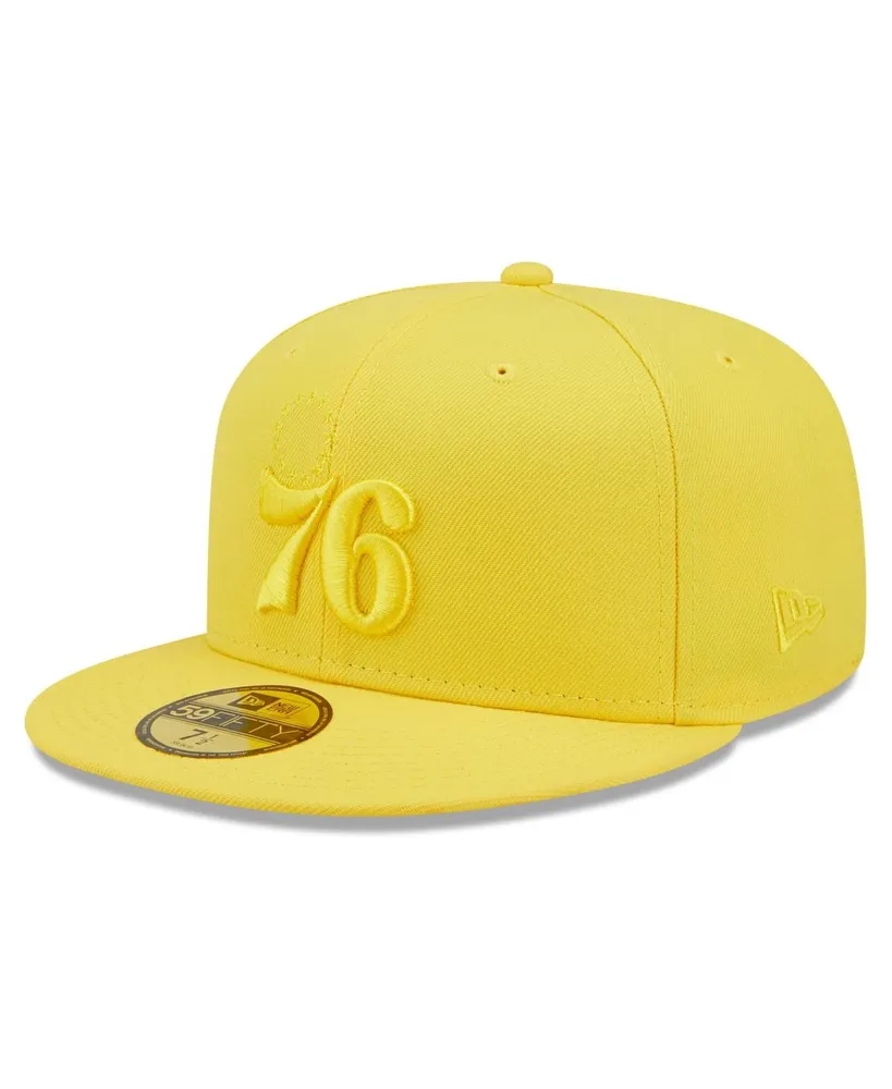 Men's New Era Yellow Philadelphia 76ers Color Pack 59FIFTY Fitted Hat