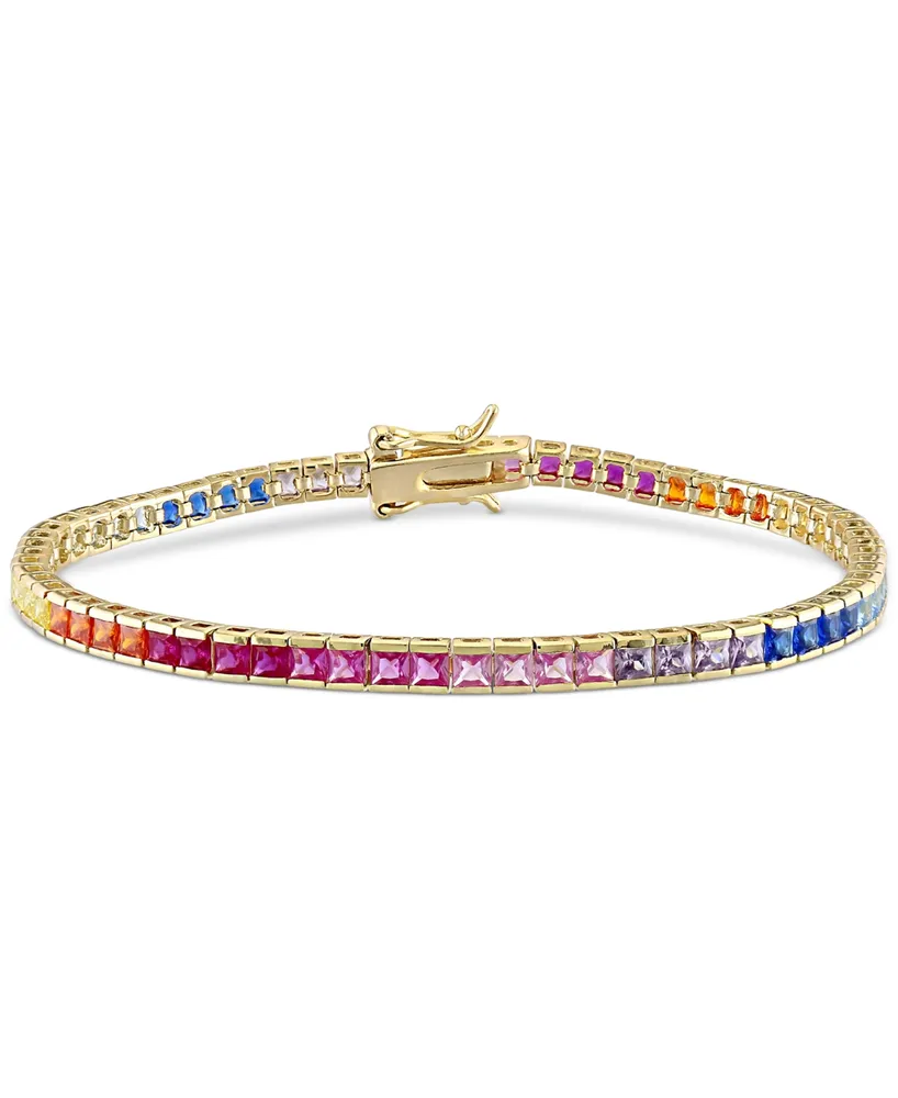 Rainbow Cubic Zirconia Bracelet in Yellow-Plated Sterling Silver