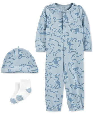 Carter's Baby Boys Take Home Converter Gown Set with Hat and Socks, 3 Piece