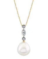 Cultured Freshwater Pearl (10mm) & Diamond Accent 18" Pendant Necklace in 14k Gold