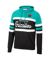 Men's Mitchell & Ness Turquoise, Black Vancouver Grizzlies Head Coach Pullover Hoodie