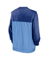 Men's Nike Light Blue and Royal Kansas City Royals Cooperstown Collection V-Neck Pullover Jacket