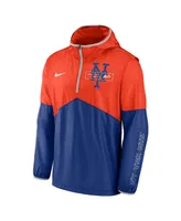 Men's Nike Orange and Royal New York Mets Overview Half-Zip Hoodie Jacket