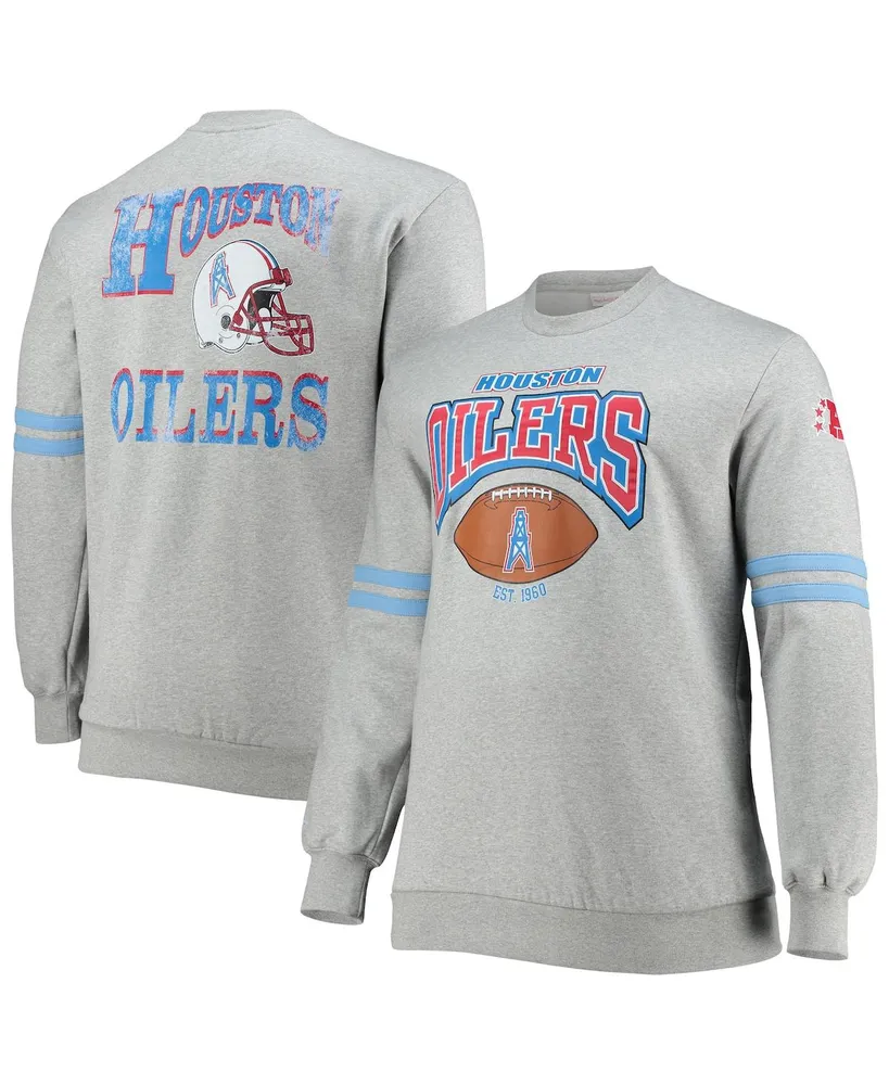 Men's Mitchell & Ness Heathered Gray Denver Broncos Big & Tall Allover  Print Pullover Sweatshirt