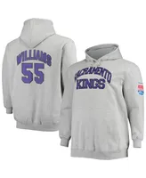 Men's Mitchell & Ness Jason Williams Heather Gray Sacramento Kings Big and Tall Name Number Pullover Hoodie