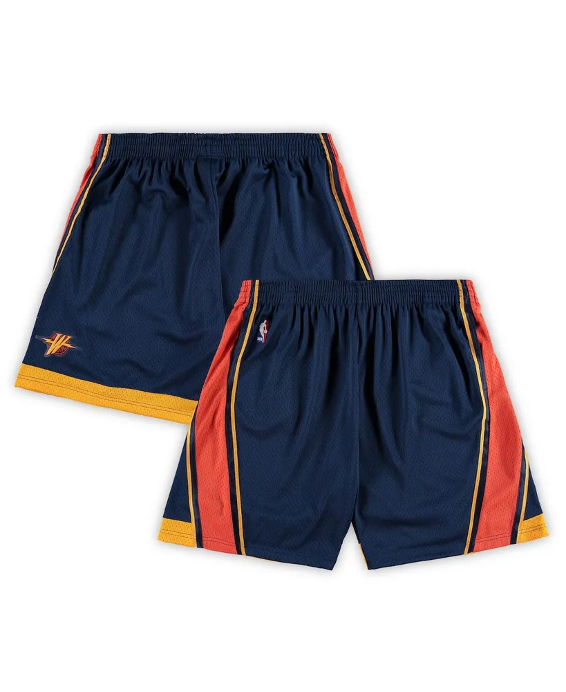 Men's Mitchell & Ness Navy Golden State Warriors Big and Tall Hardwood Classics Team Swingman Shorts