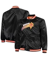 Men's Mitchell & Ness Black Phoenix Suns Big and Tall Hardwood Classics Raglan Satin Full-Snap Jacket