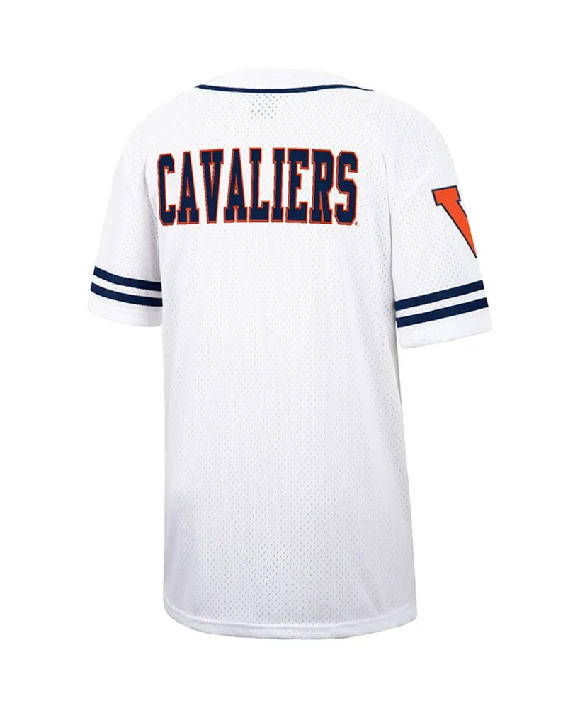 Men's Colosseum White and Navy Virginia Cavaliers Free Spirited Baseball Jersey