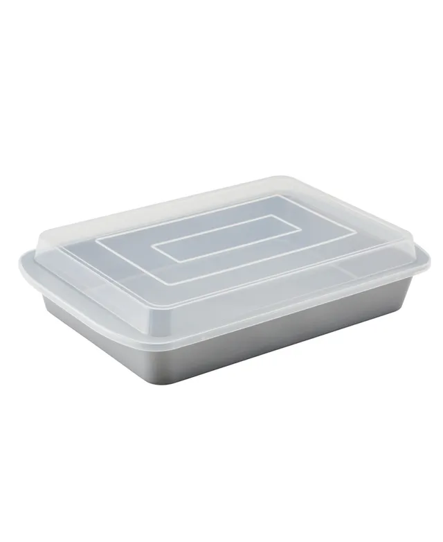 Farberware GoldenBake Bakeware Nonstick Rectangular Cake Pan with Lid, 9-Inch x 13-Inch, Gray