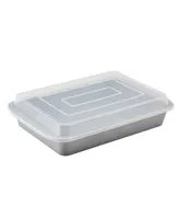 Farberware GoldenBake Bakeware Nonstick Rectangular Cake Pan with Lid, 9-Inch x 13-Inch, Gray