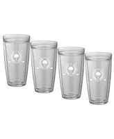 Pastimes 22 Oz Double Old Fashioned Tall Drinking Golf Glass, Set of 4