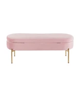 Lumisource Chloe Contemporary Glam Storage Bench - Gold