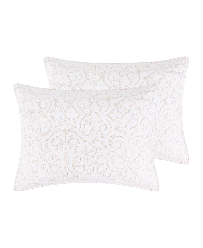 Levtex Sherbourne Quilted Stitch 2-Pc. Sham Set