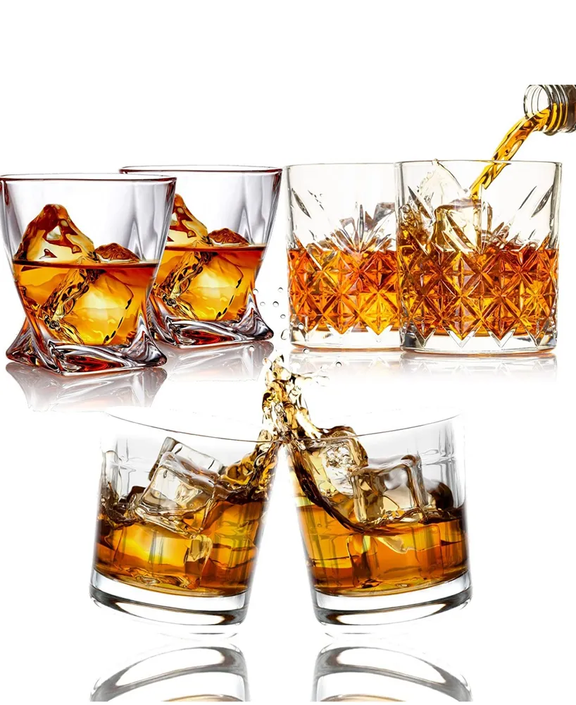 Multi Style Shot Whiskey Glasses, Set of 6